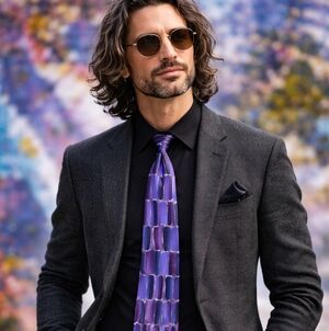 J.‎ Garcia Wired Crossroads purple silk tie